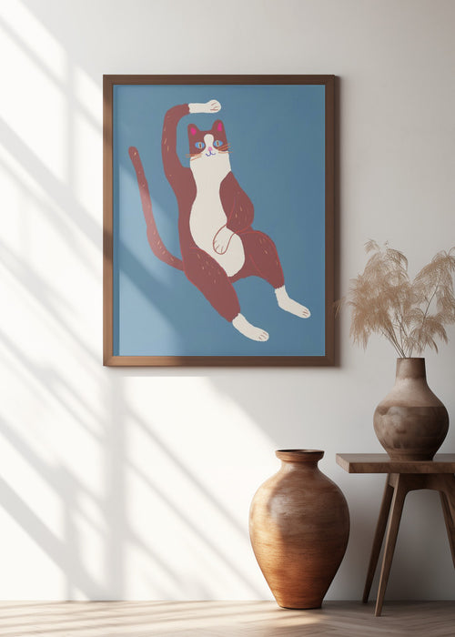 Brown and white cat 02 Framed Art Wall Decor