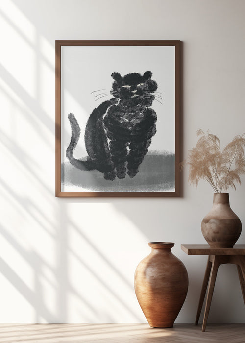 Portrait of a black cat Framed Art Wall Decor