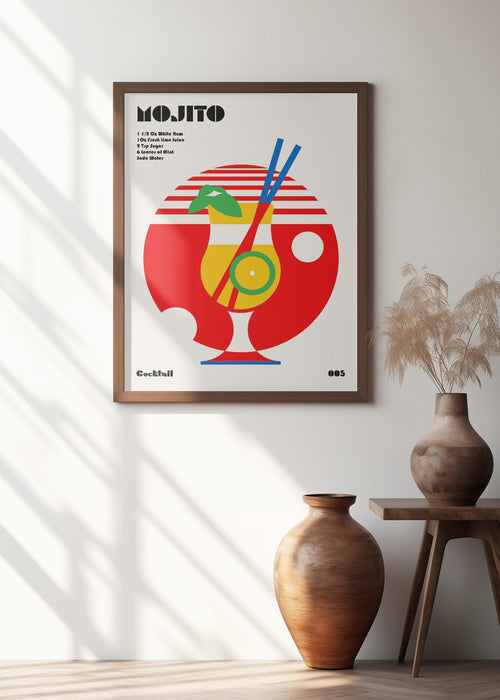 Mojito Bauhaus Cocktail Framed Art Wall Decor