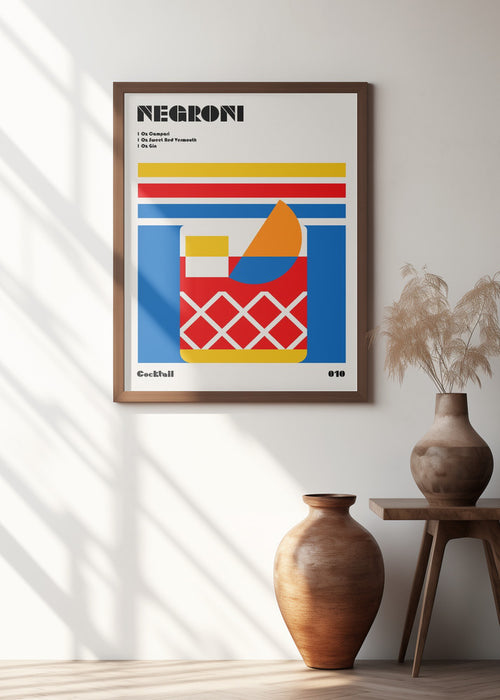 Negroni Bauhaus Cocktail Framed Art Wall Decor