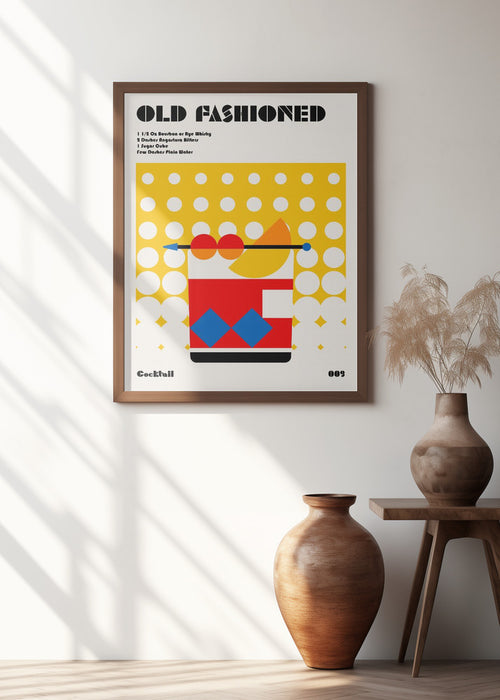 Old Fashioned Bauhaus Cocktail Framed Art Wall Decor