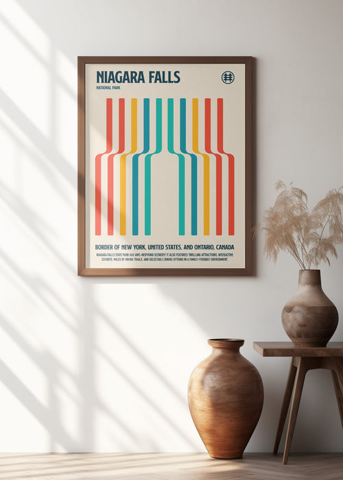 Niagara Falls National Park Travel Poster Framed Art Modern Wall Decor