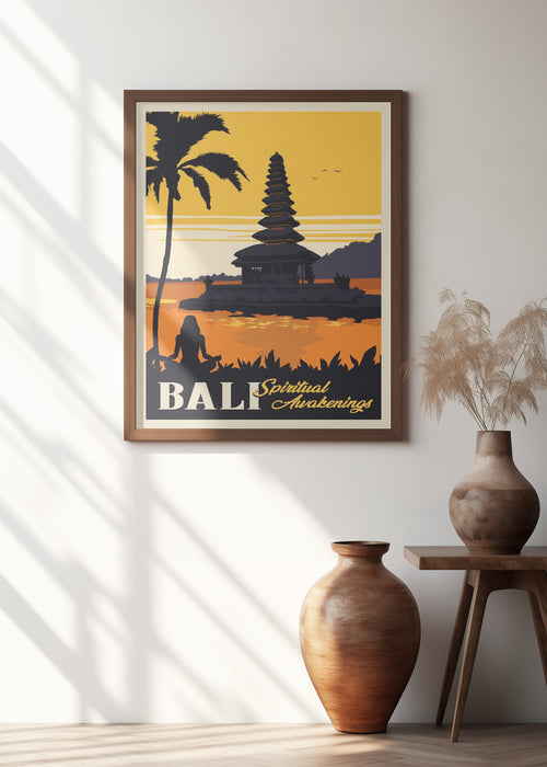 Bali Travel Print Framed Art Modern Wall Decor