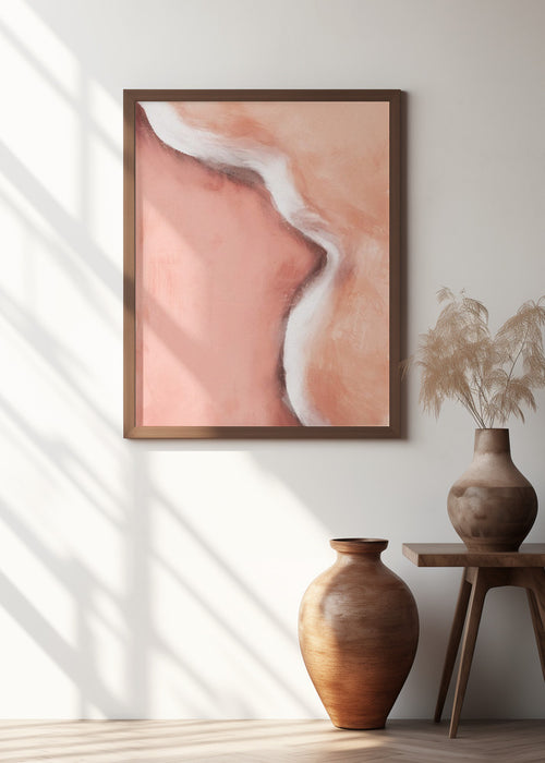 Peachy Wave Framed Art Modern Wall Decor