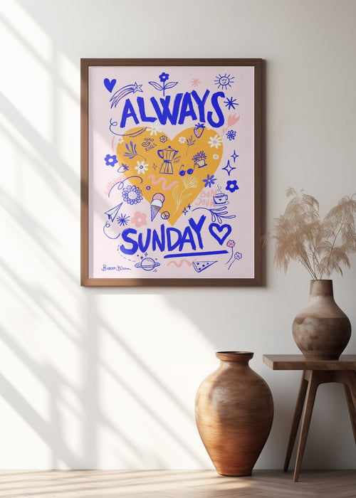 Always Sunday Framed Art Modern Wall Decor