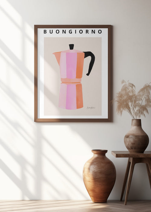 Buongiorno Espresso Framed Art Modern Wall Decor