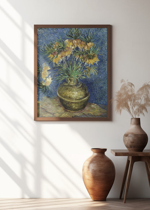 Vincent Van Gogh's Imperial Fritillaries In a Copper Vase (1887) Framed Art Wall Decor