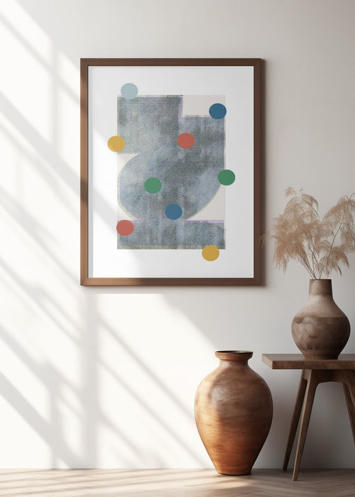 Retro Dots No2. Framed Art Modern Wall Decor