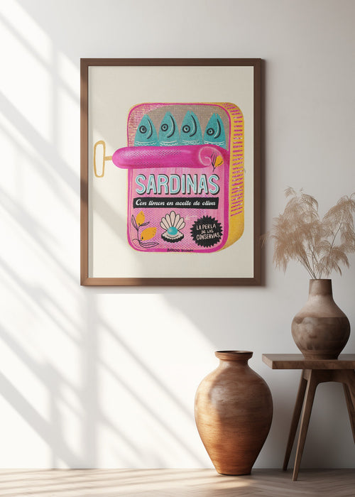 Sardines Tin Can Framed Art Wall Decor