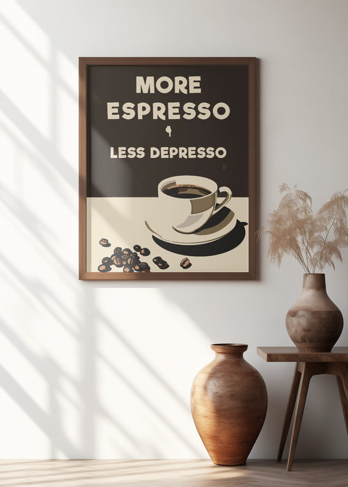 More Espresso - Less Depresso Framed Art Wall Decor