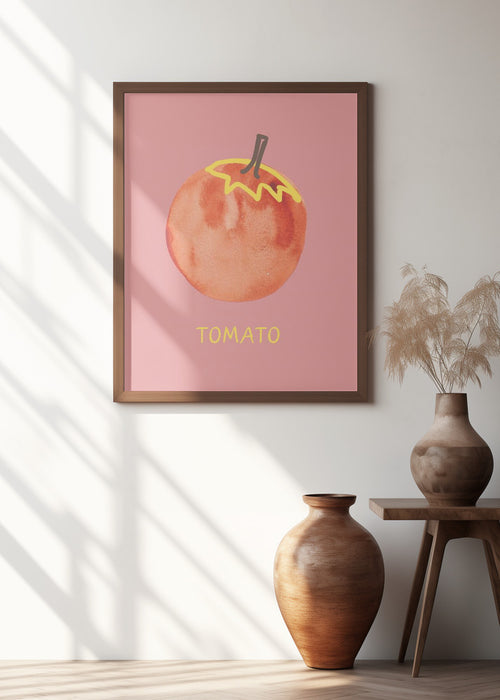 Tomato in Pink Framed Art Modern Wall Decor