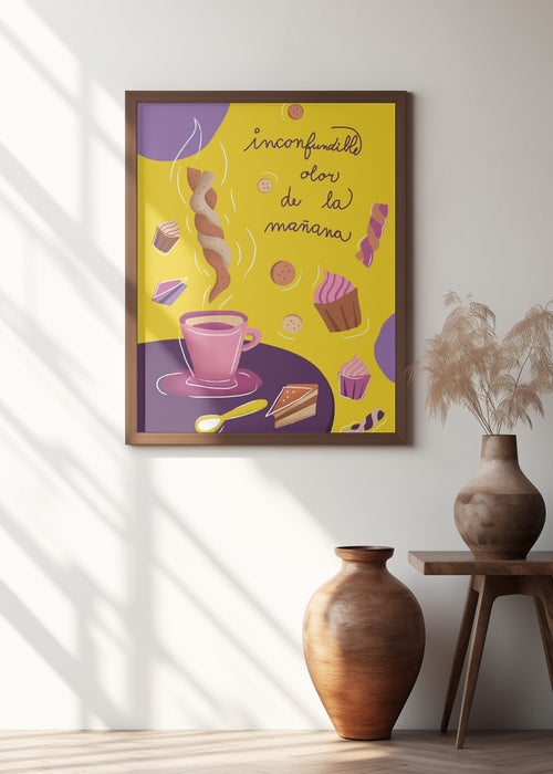 Inconfundible Yellow Framed Art Wall Decor