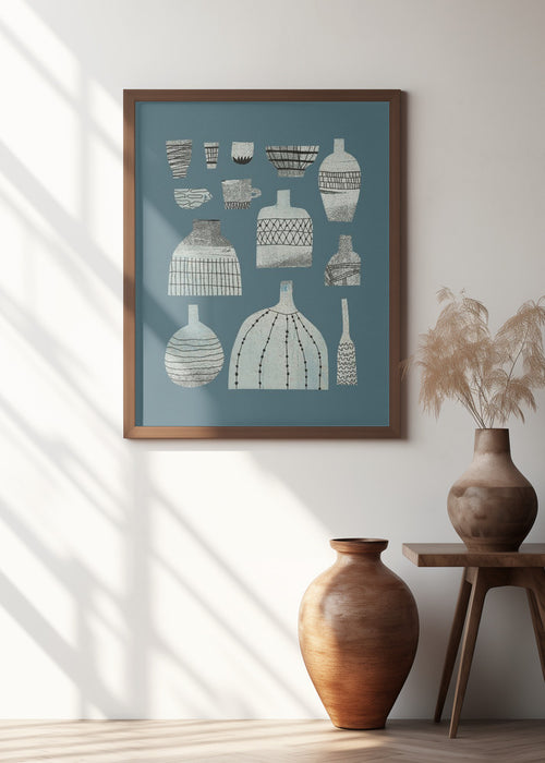 Pottery and Patterns Framed Art Wall Decor