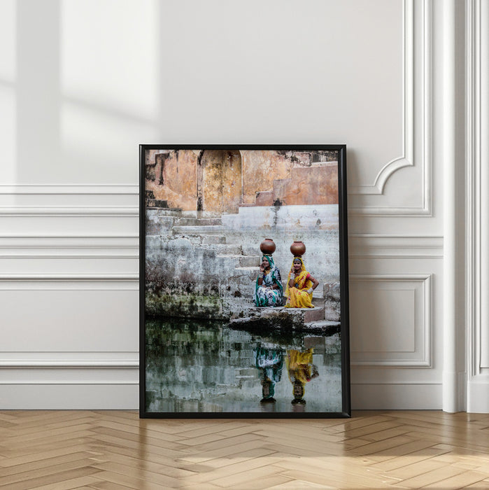 Stepwell Reflections Framed Art Modern Wall Decor