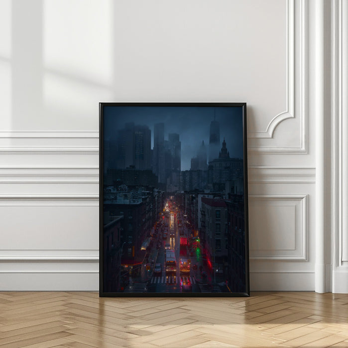 Raining China Town Framed Art Wall Decor