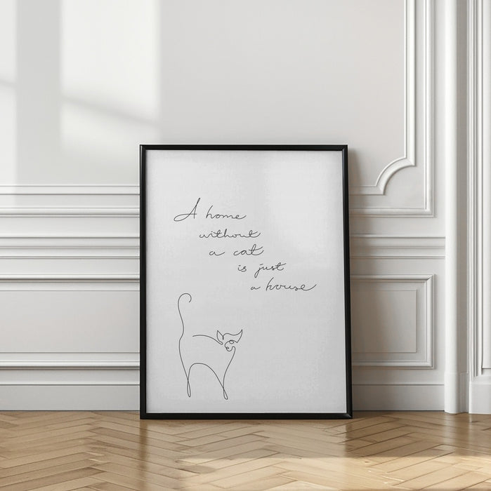 Without a cat Framed Art Modern Wall Decor