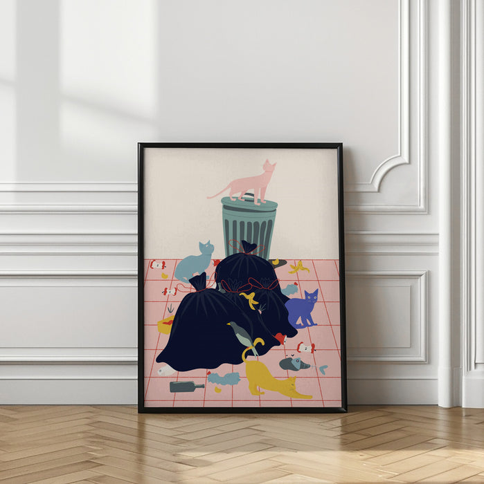 Cats Framed Art Modern Wall Decor