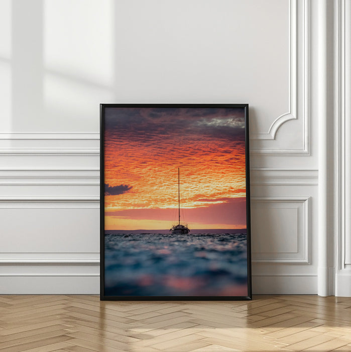 Sailboat Framed Art Modern Wall Decor