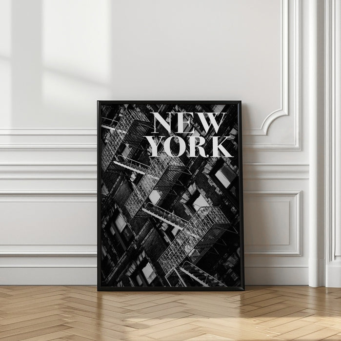 NYC Fire Escapes Framed Art Modern Wall Decor