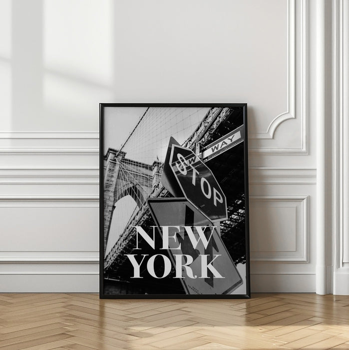 NYC Brooklyn Bridge Framed Art Modern Wall Decor