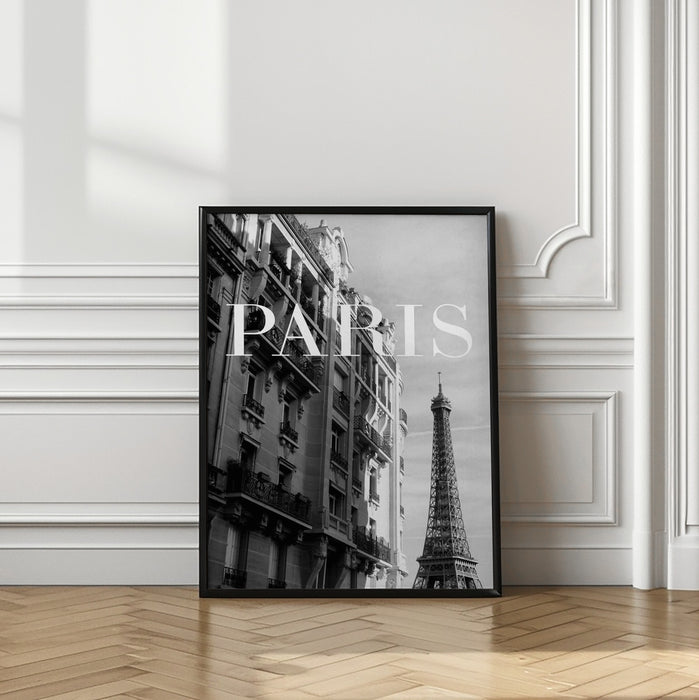 Paris Text 3 Framed Art Modern Wall Decor