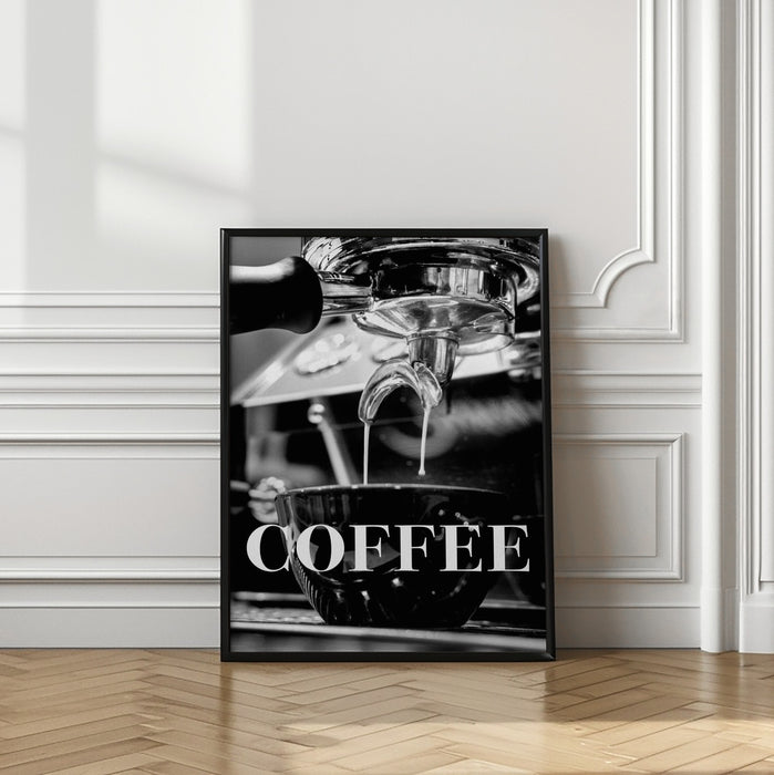 Coffee Text Framed Art Modern Wall Decor