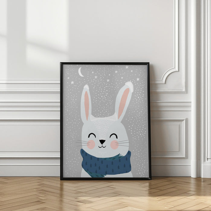 Snow Bunny Framed Art Modern Wall Decor