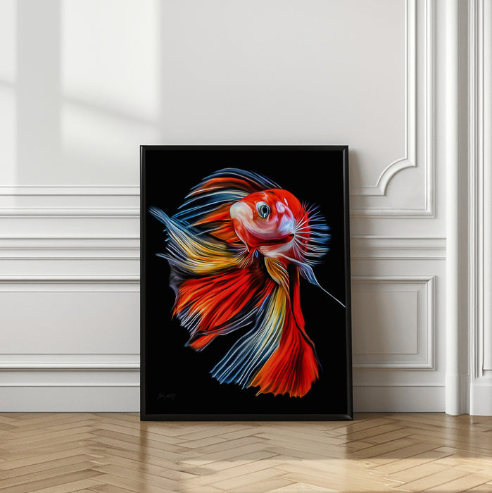 Colorful Fish Framed Art Wall Decor