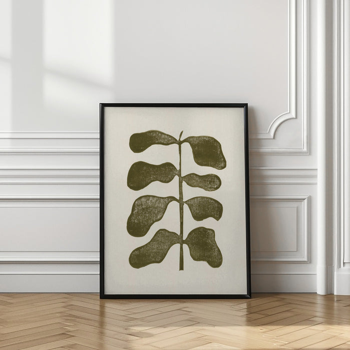 Linocut Plant Framed Art Modern Wall Decor