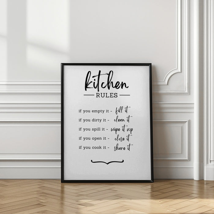 Kitchen Rules Framed Art Wall Decor