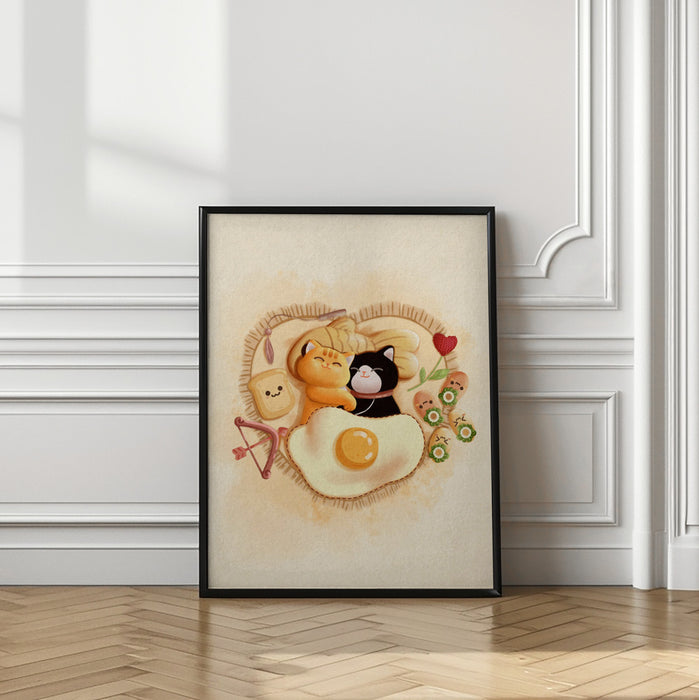 Cats in love Framed Art Modern Wall Decor