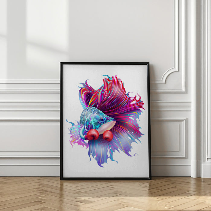 FIGHTHING FISH Framed Art Wall Decor