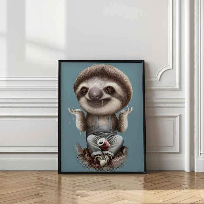 SLOTH DON'T CARE Framed Art Wall Decor