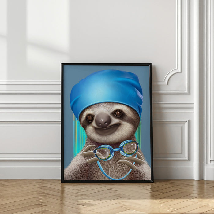 SLOTH WITH GOGGLES Framed Art Wall Decor