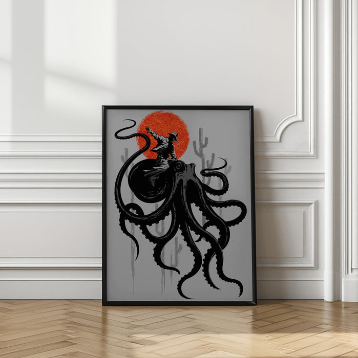 RIDING THE OCTOPUS Framed Art Wall Decor