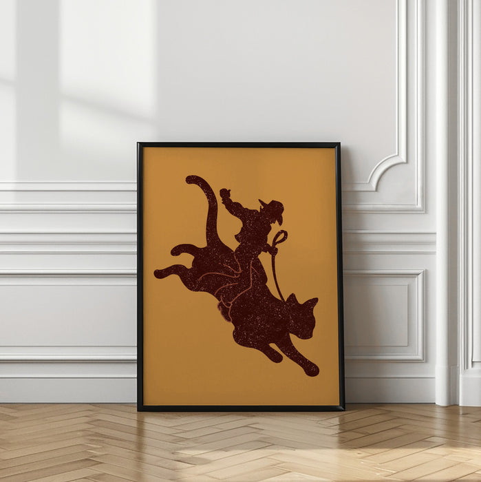 RODEO CAT Framed Art Modern Wall Decor