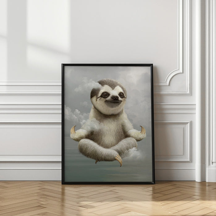 sloth meditating Framed Art Wall Decor