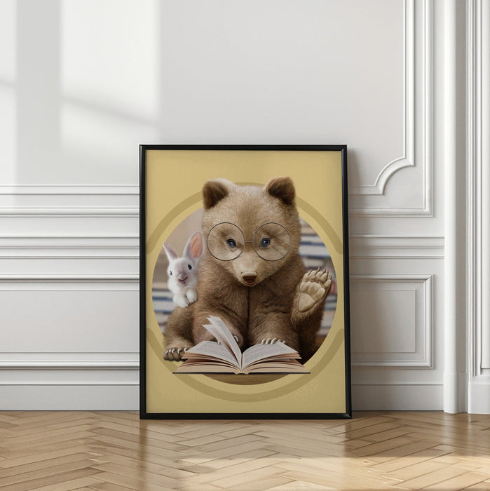 bear sharing knowledge Framed Art Modern Wall Decor