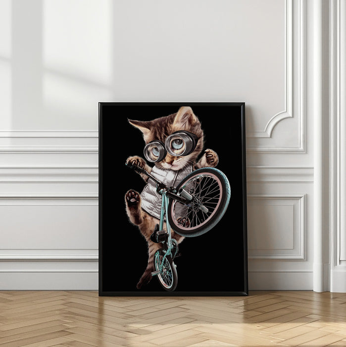 bmx cat Framed Art Wall Decor