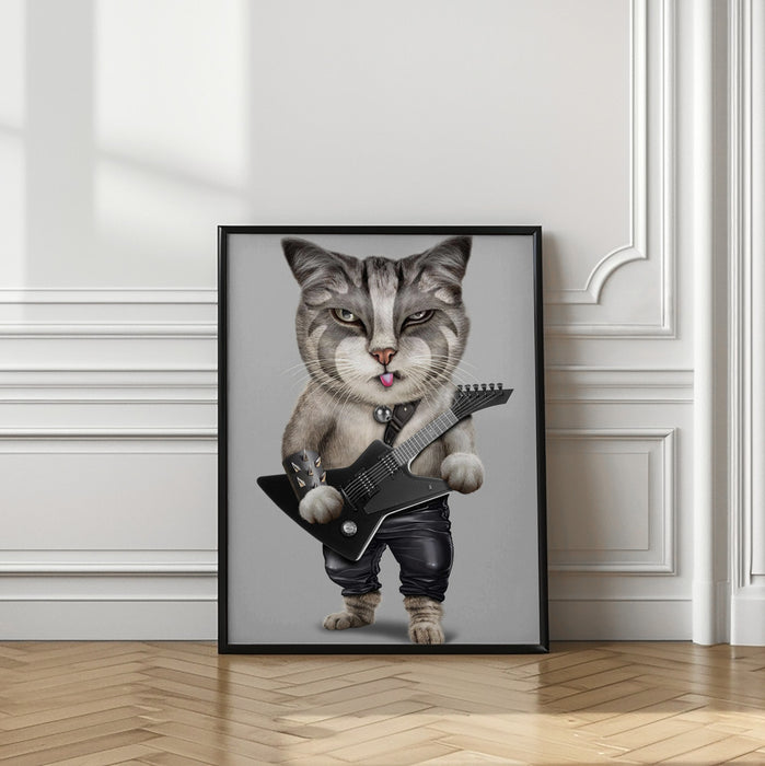 heavy metal cat Framed Art Wall Decor