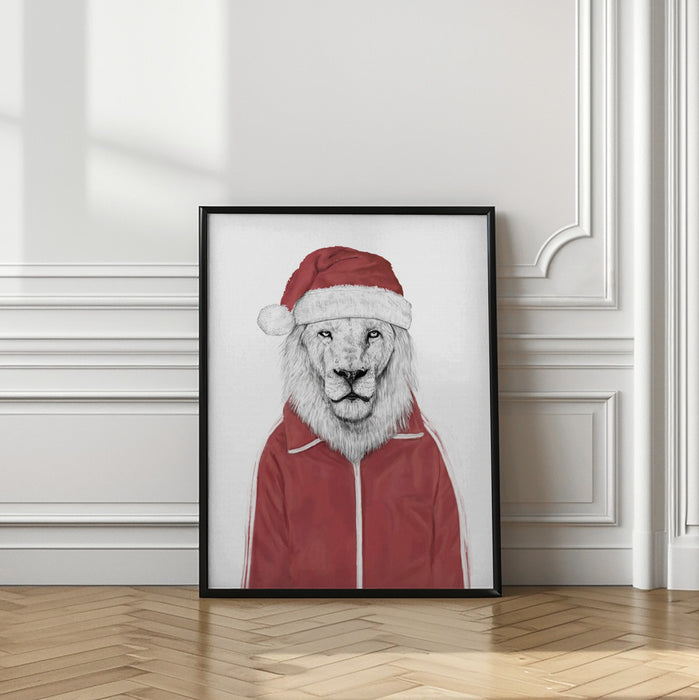 Santa lion Framed Art Wall Decor