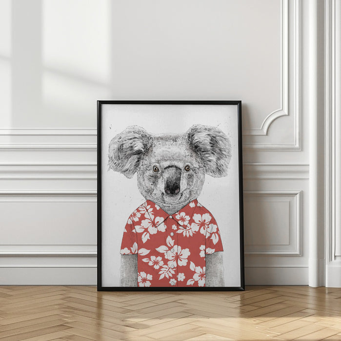 Summer koala (red) Framed Art Wall Decor