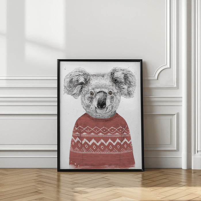 Winter koala (red) Framed Art Modern Wall Decor