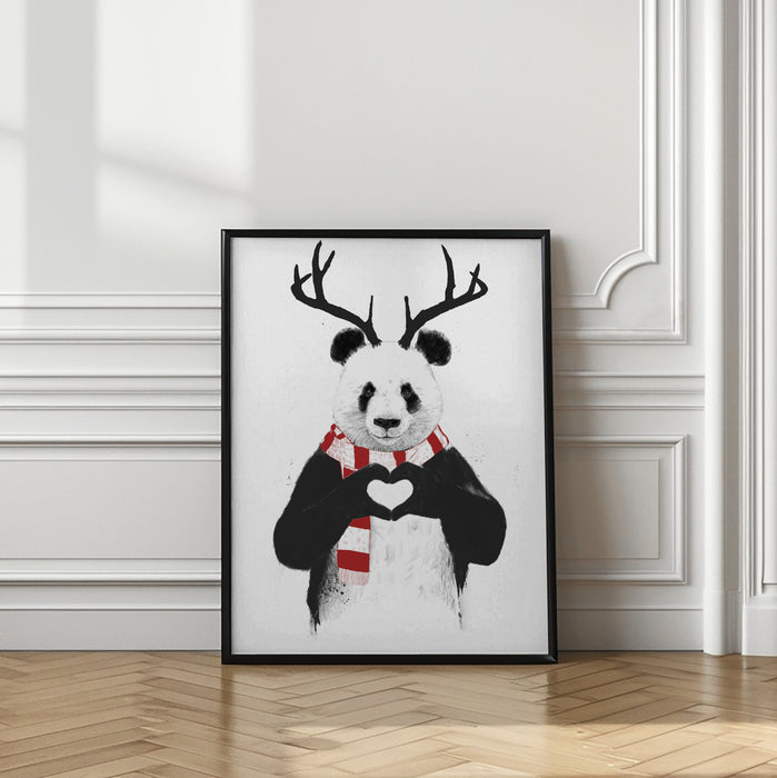 Xmas panda Framed Art Wall Decor