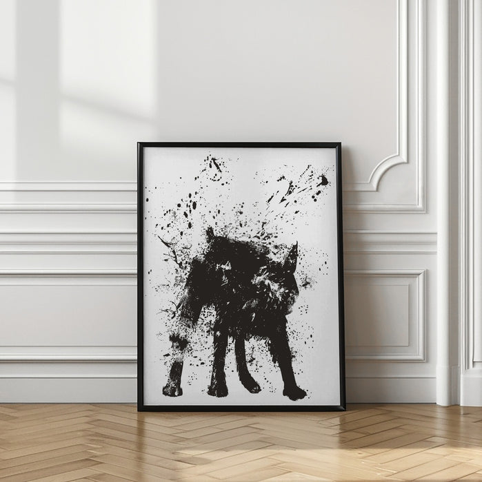 Wet dog Framed Art Modern Wall Decor