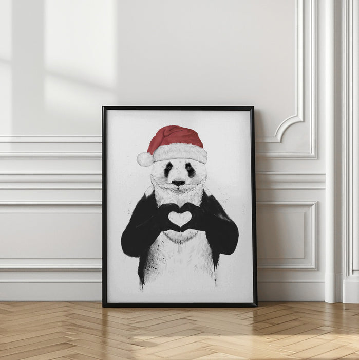 Santa panda Framed Art Modern Wall Decor