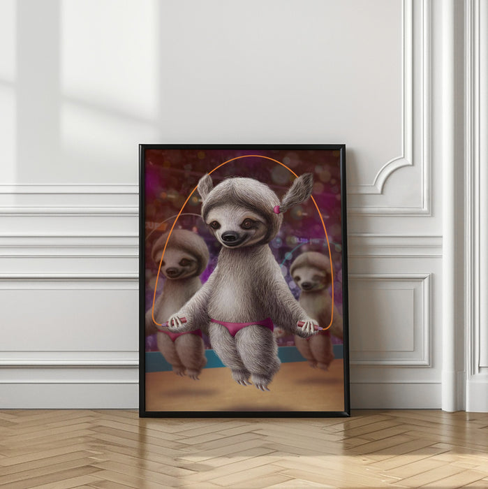 SLOTHS SKIPPING Framed Art Modern Wall Decor