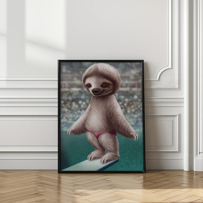 SLOTH THE DIVER Framed Art Wall Decor