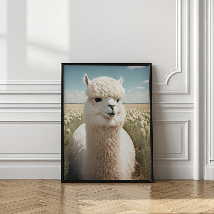 Cute Llama Framed Art Modern Wall Decor