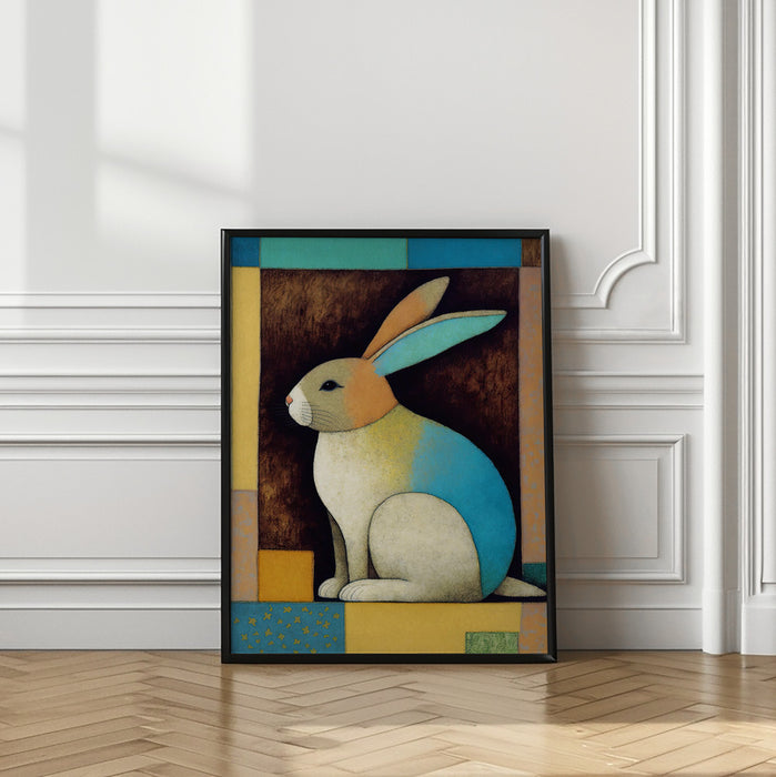 Bunny In The Box Framed Art Modern Wall Decor